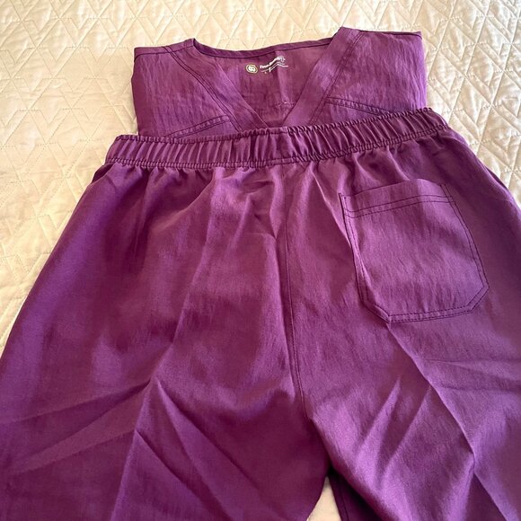 Four Stretch 4 New Set Scrubs L Unisex Purple Top Bottom - Picture 4 of 13